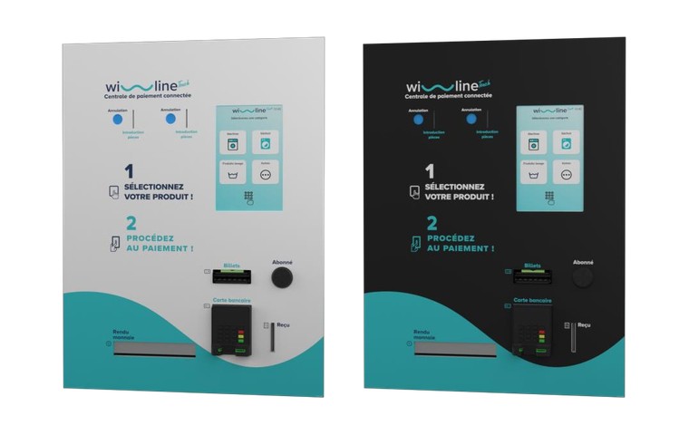 Centrale de paiement EC2E Wi-Line Touch encastrée, versions blanche et noire